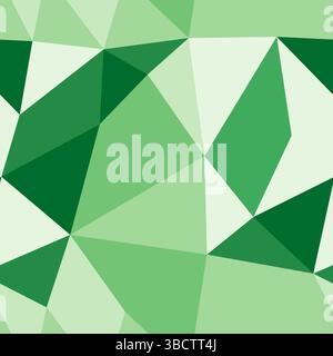 Triangulation geometric shapes background. Large triangles size. Repeatable pattern. Fresh green color palette. Artistic vector tiles. Stock Vector