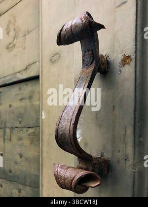 Close up an old door handle Stock Photo