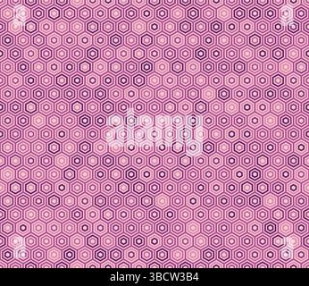 Tileable Hexagon Pattern. Plain hexagon frames. Pink color tones. Hexagon geometric shapes. Tileable pattern. Seamless vector illustration. Stock Vector