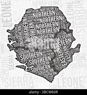 Vector map of Sierra Leone with names of cities and with borders city ...