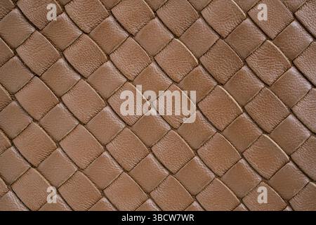 Closeup of Intrecciato leather (braided leather) texture background Stock Photo