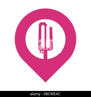 Ice cream stick logo template. Ice Cream Stick Vector Icon Illustration. Stock Vector