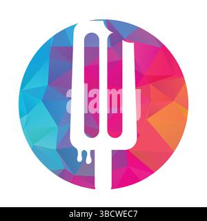 Ice cream stick logo template. Ice Cream Stick Vector Icon Illustration. Sweet Food Icon Concept. Stock Vector