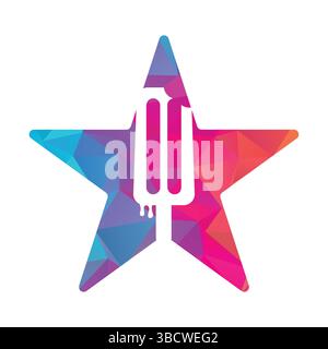 Ice cream stick logo template. Ice Cream Stick Vector Icon Illustration. Stock Vector