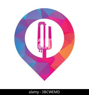 Ice cream stick logo template. Ice Cream Stick Vector Icon Illustration. Stock Vector