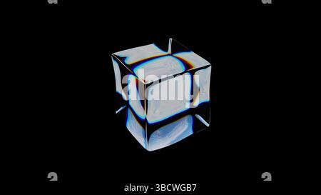 3d Glass cube. Computer generated Stock Photo