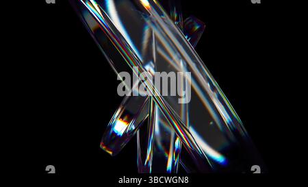 Glass circle composition. Computer generated 3d render Stock Photo