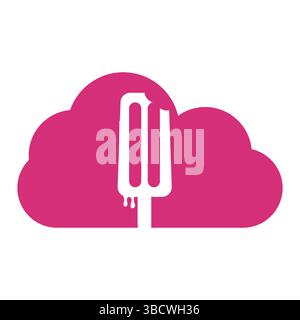 Ice cream stick logo template. Ice Cream Stick Vector Icon Illustration. Stock Vector