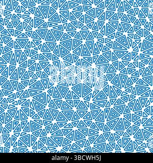 Geometric pattern. Compact triangles size. Multiple repeated inner triangles. Solid color style. Repeatable pattern. Awesome vector tiles. Stock Vector