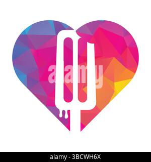 Ice cream stick logo template. Ice Cream Stick Vector Icon Illustration. Stock Vector