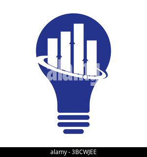 Planet Stats vector logo design template. World finance and bulb shape logo design concept. Stock Vector