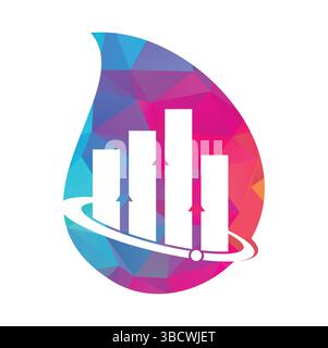 Planet Stats vector logo design template. World finance logo design concept. World stats logo. Stock Vector