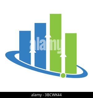 Planet Stats vector logo design template. World finance logo design concept. World stats logo. Stock Vector