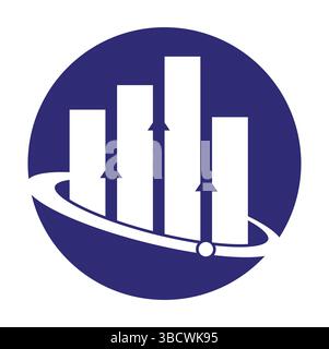 Planet Stats vector logo design template. World finance logo design concept. World stats logo. Stock Vector