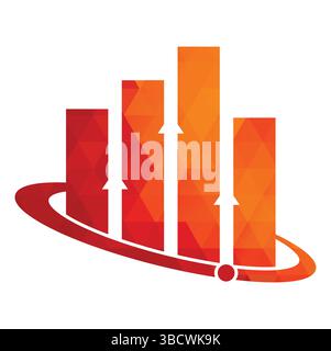Planet Stats vector logo design template. World finance logo design concept. World stats logo. Stock Vector