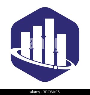 Planet Stats vector logo design template. World finance logo design concept. World stats logo. Stock Vector