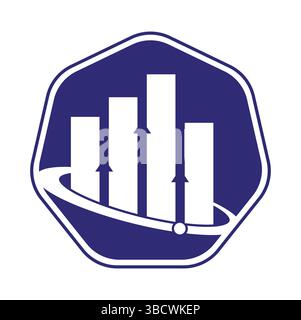 Planet Stats vector logo design template. World finance logo design concept. World stats logo. Stock Vector
