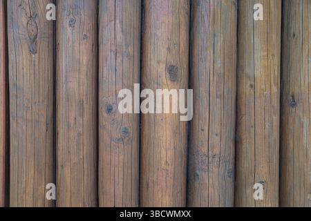 Texture of old log wall, logs Stock Photo
