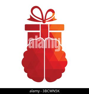Gift Brain Logo Icon Design. Stock Vector