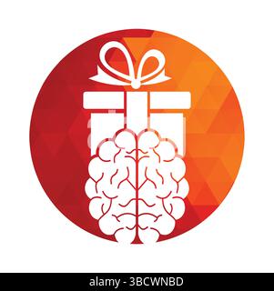 Gift Brain Logo Icon Design. Stock Vector