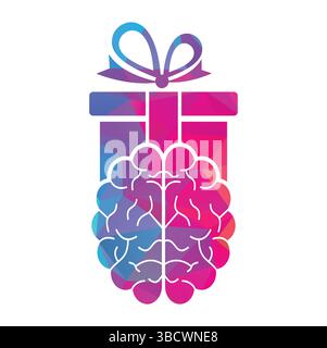 Gift Brain Logo Icon Design. Stock Vector