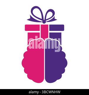 Gift Brain Logo Icon Design. Stock Vector