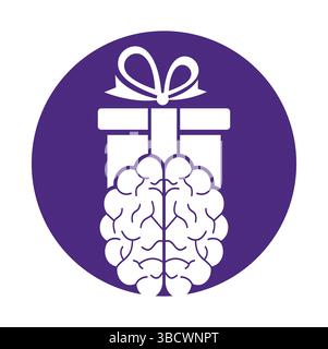 Gift Brain Logo Icon Design. Stock Vector