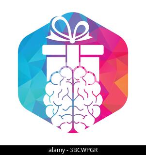 Gift Brain Logo Icon Design. Stock Vector