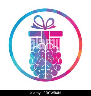 Gift Brain Logo Icon Design. Stock Vector