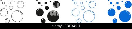 Bubbles Icon Line And Solid Icon Set. Circular Bubbles Symbol Collection. Isolated Vector Illustration Stock Vector