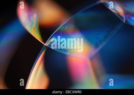 Green and blue liquid surface, bright geometric abstraction Stock Photo