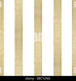 Seamless striped pattern. Handmade watercolor illustration. Light brown vertical stripes, for packaging, textiles, wallpaper, printing and wrapping Stock Photo