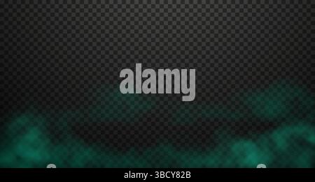 Realistic ring from toxic green smell, smoke, steam clouds on the ground. Vector illustration. Stock Vector