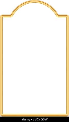 Golden arch frame in oriental style. Islamic ornamental arch frame. Indian decorative element, morocco shapes for invitation, greeting card Stock Vector