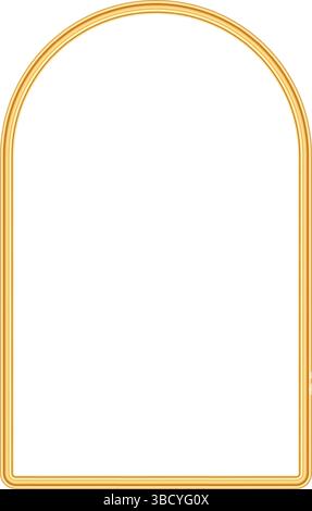 Golden realistic arch. Gold 3d arch frame. Shiny doorway. Blank portal ...