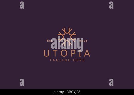 Simple Luxury Line Flourish Logo Jewelry, Fashion, Boutique, Beauty, Hotel, Real Estate for Business Company. Stock Vector