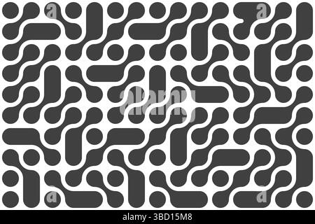 Metaballs pattern on white background. Geometric molecular pattern. Set of irregular blobs Stock Vector