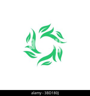 Circle Green leaf logo Design Stock Vector
