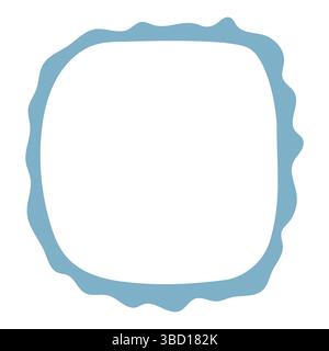 Doodle wave curve edge frame Stock Vector