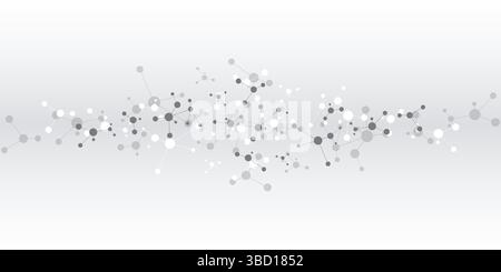 Vector illustration of molecular structure and genetic engineering, molecules DNA, neural network, scientific research. Abstract background for innova Stock Vector