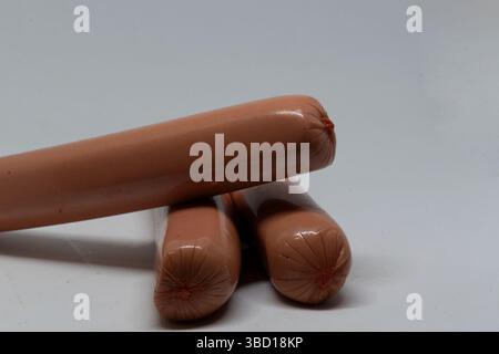 Sausage and white background Stock Photo