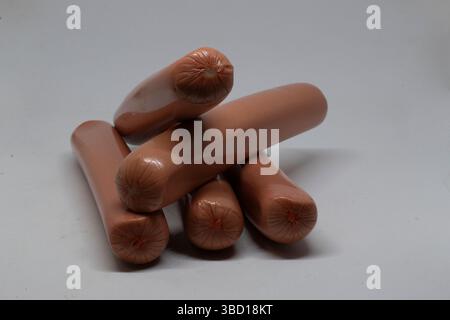 Sausage and white background Stock Photo