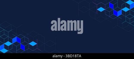 Abstract geometric background with isometric digital blocks. Blockchain concept and modern technology. Vector illustration Stock Vector