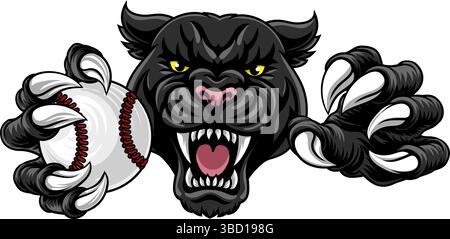 panther baseball mascots 2024 D14-37 Stock Vector