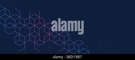 Abstract geometric background with isometric digital blocks. Blockchain concept and modern technology. Vector illustration Stock Vector