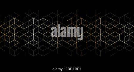 The graphic design element and abstract geometric background with isometric golden vector blocks Stock Vector
