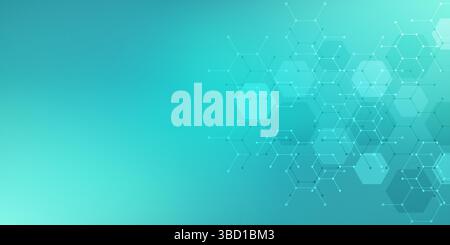 Abstract design element with geometric background and hexagons shape pattern Stock Vector