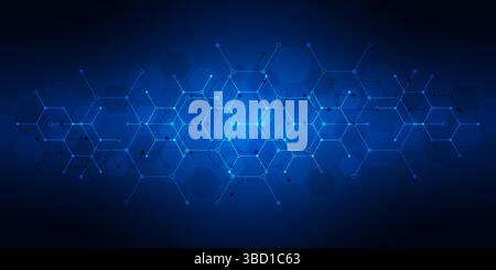 Molecular structure and genetic engineering, science, innovation technology, healthcare, and medicine design Stock Vector