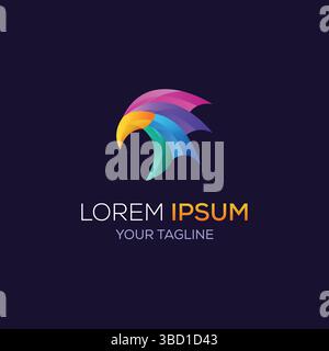Logo abstract shape eagle bird for business brand identity Stock Vector