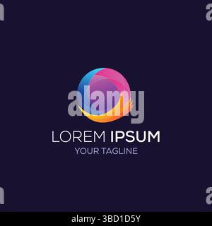 Logo hand and globe business company Stock Vector